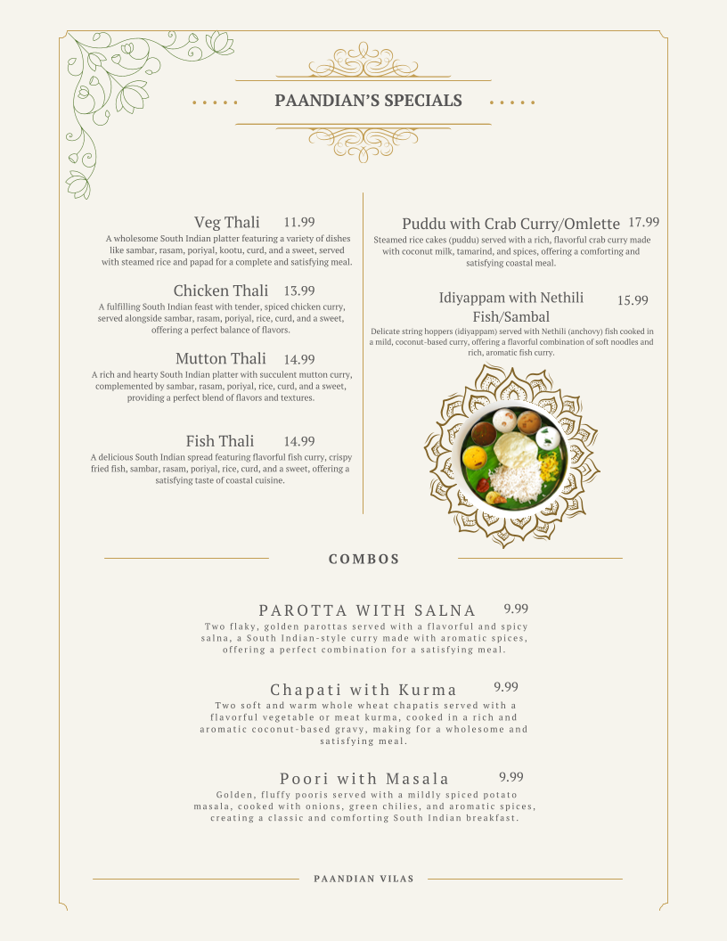 Paandian Vilas Menu - Image 6